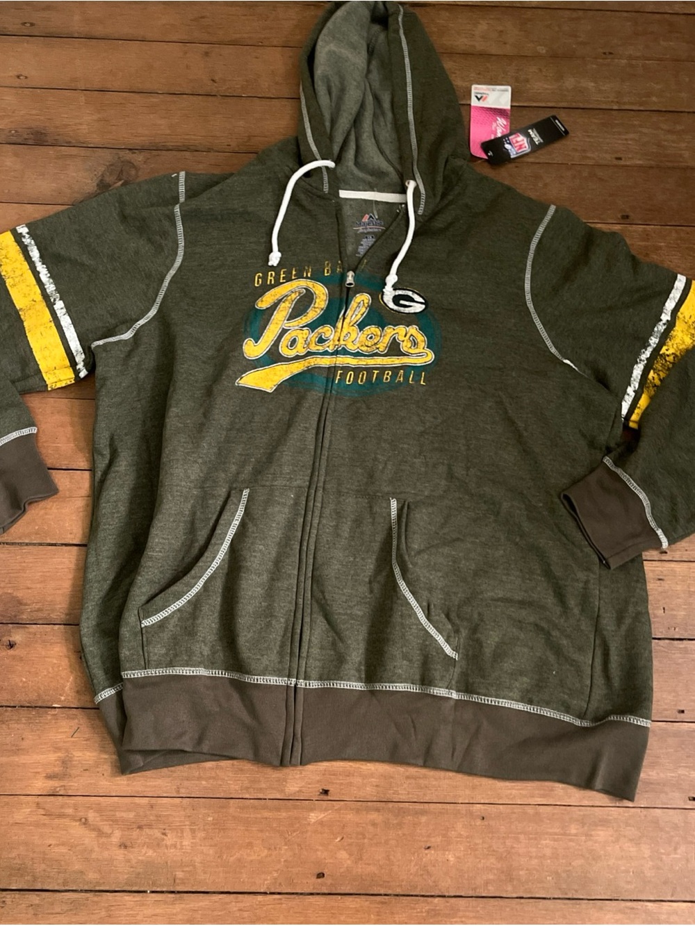 Green Bay Packers Fanatics Full Zip Hoodie Green Men’s 1X NWT Majestic